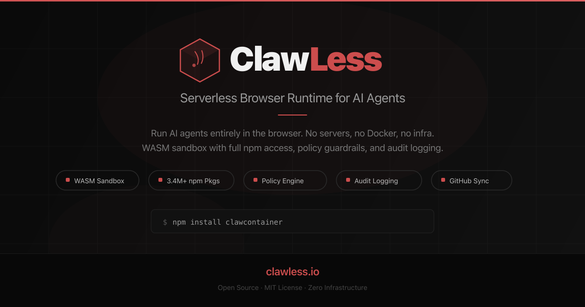ClawLess — Serverless Browser Runtime for Claw AI Agents